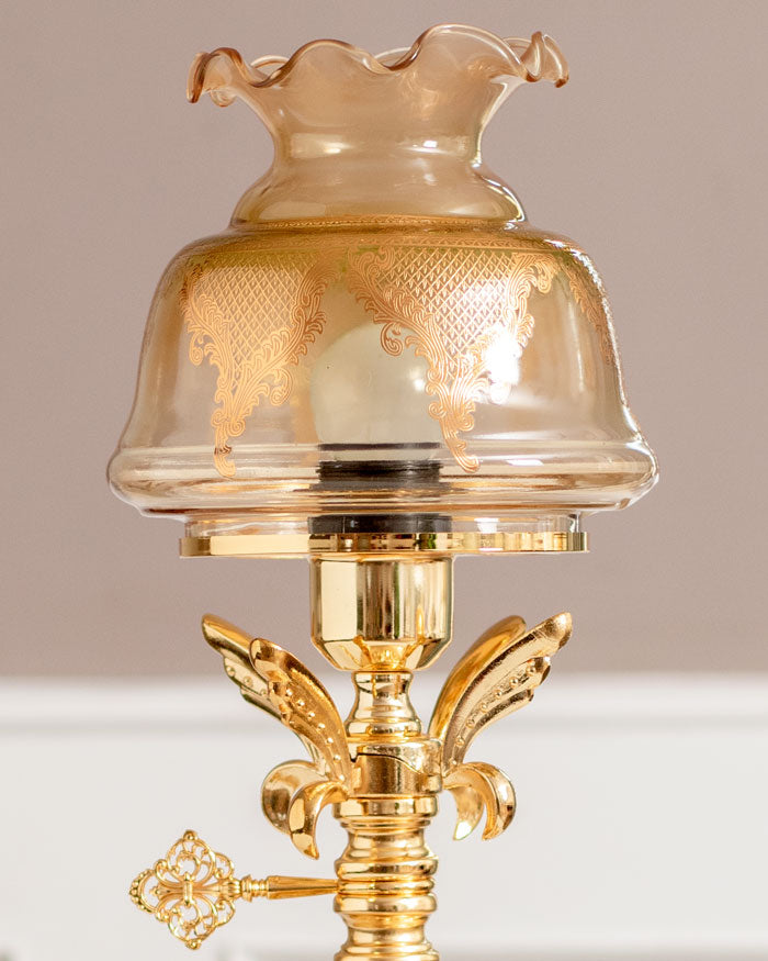Niloufer Antique Lantern Style Lamp - Clear Gold