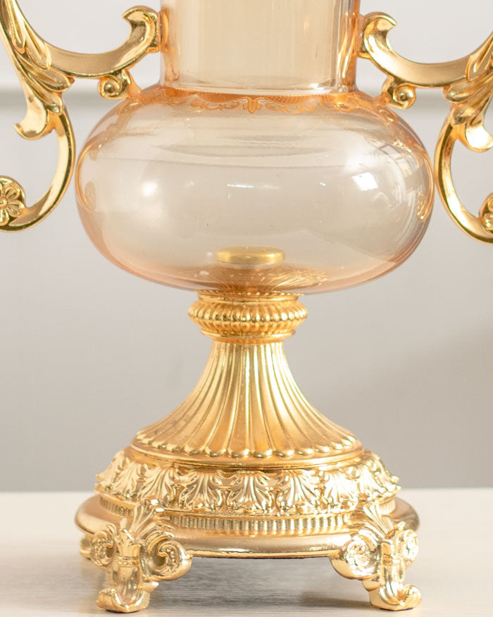 Roksaneh Ornamental Decorative Vase - Clear Gold