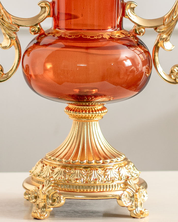 Roksaneh Ornamental Decorative Vase - Clear Amber