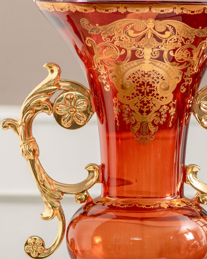 Roksaneh Ornamental Decorative Vase - Clear Amber